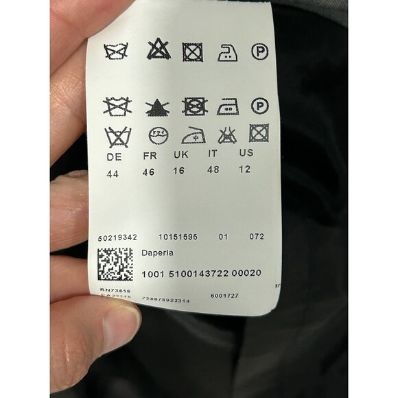 Hugo Boss Gray Cap Sleeve Sheath Dress Virgin Wool Blend Sz 8 - Picture 9 of 11